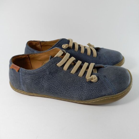 CAMPER Peu Flat Sneakers Shoes Womens Size 37 6.5 7 Blue Nubuck NEW - Picture 4 of 12